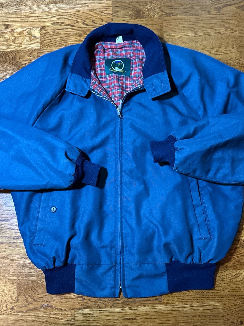 Ozark Trail Vintage 80’s Men's Navy Harrington  Jacket Lined Size L 42-44